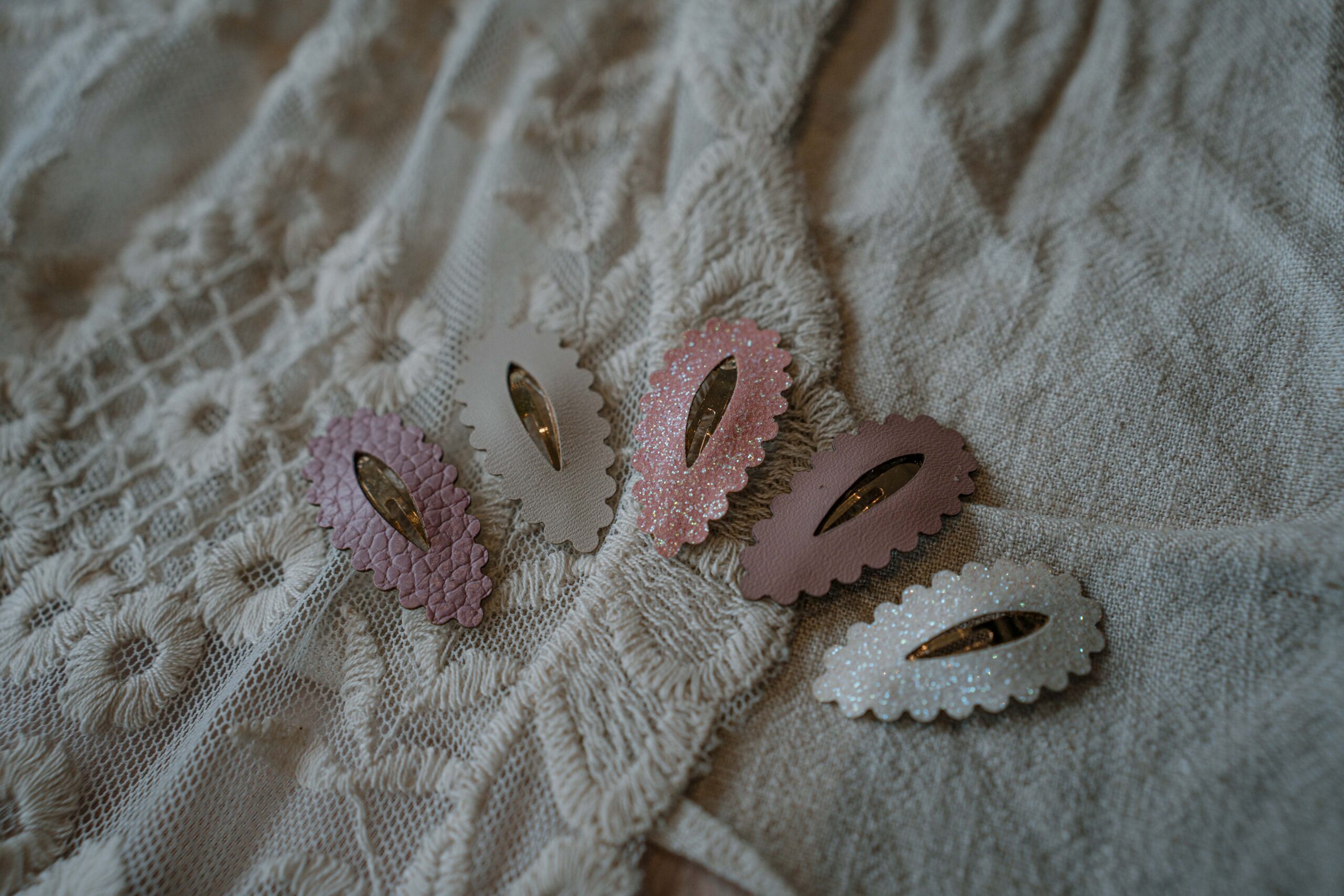 klik klak speldjes - Dusty Rose Sparkle