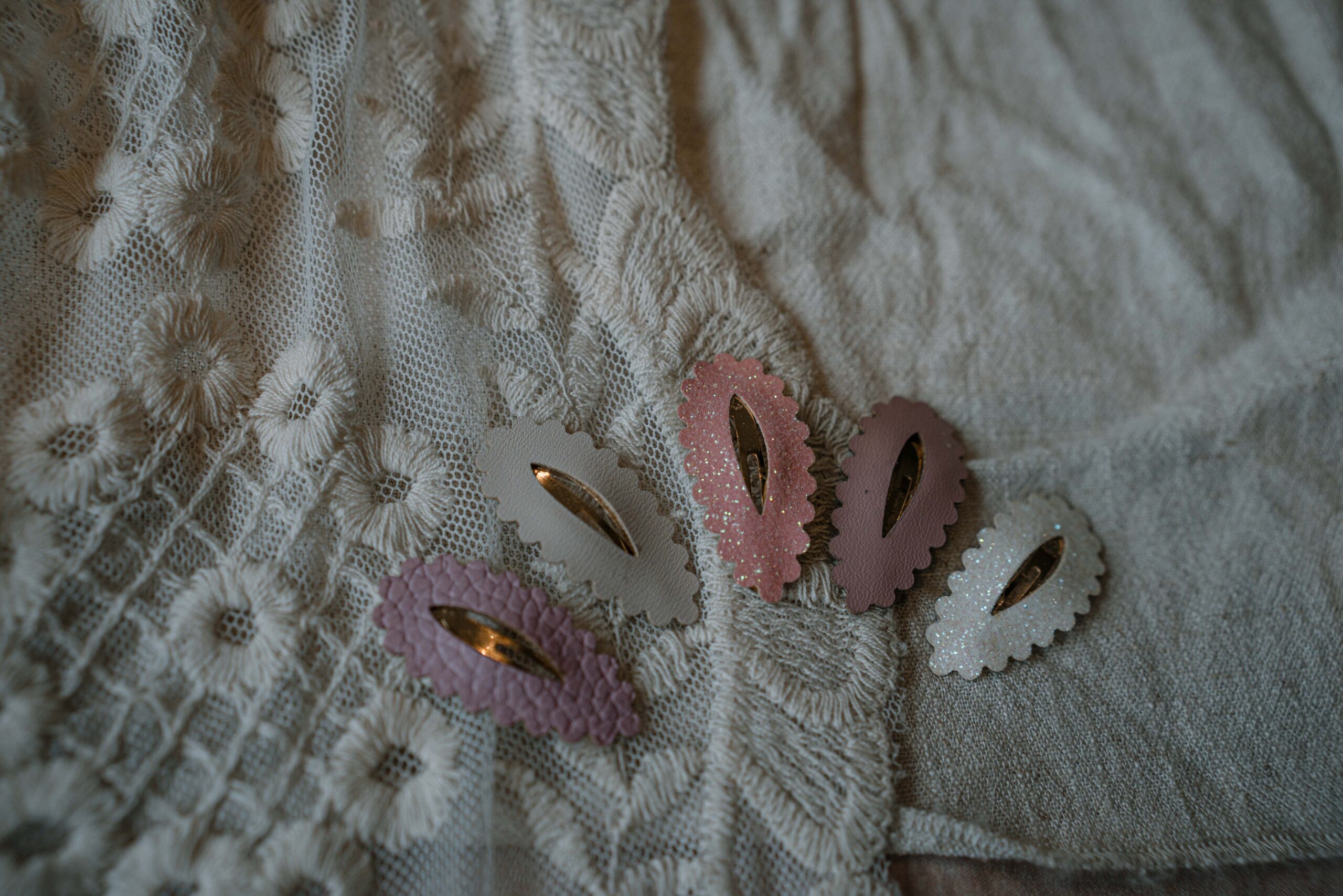 klik klak speldjes - Dusty Rose Sparkle